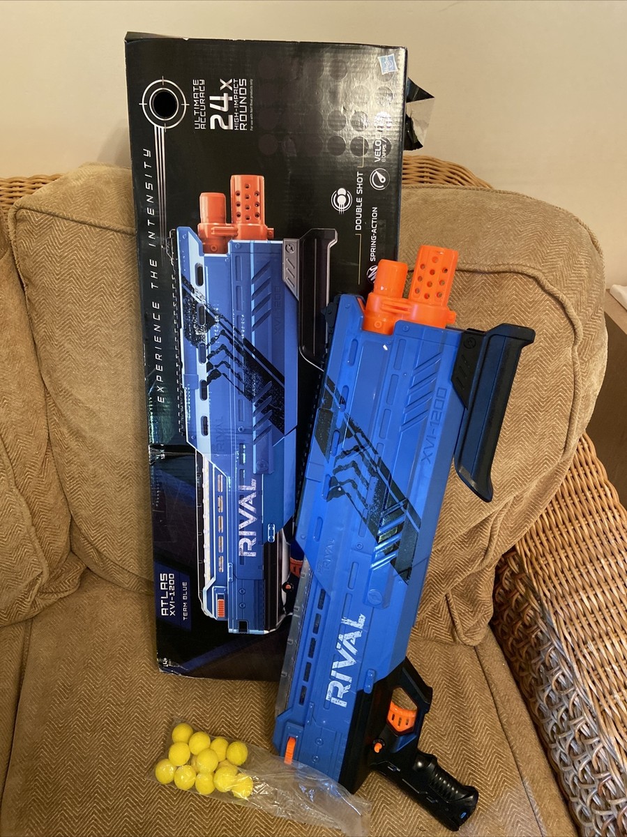 Nerf Rival Atlas XVI-1200 Shotgun Blaster Gun Inc Balls Team Blue