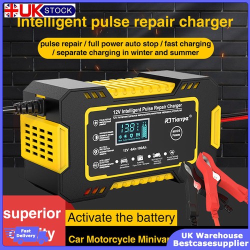 Car Battery Charger 12V Fast Charger Automatic Smart Pulse Repair AGM