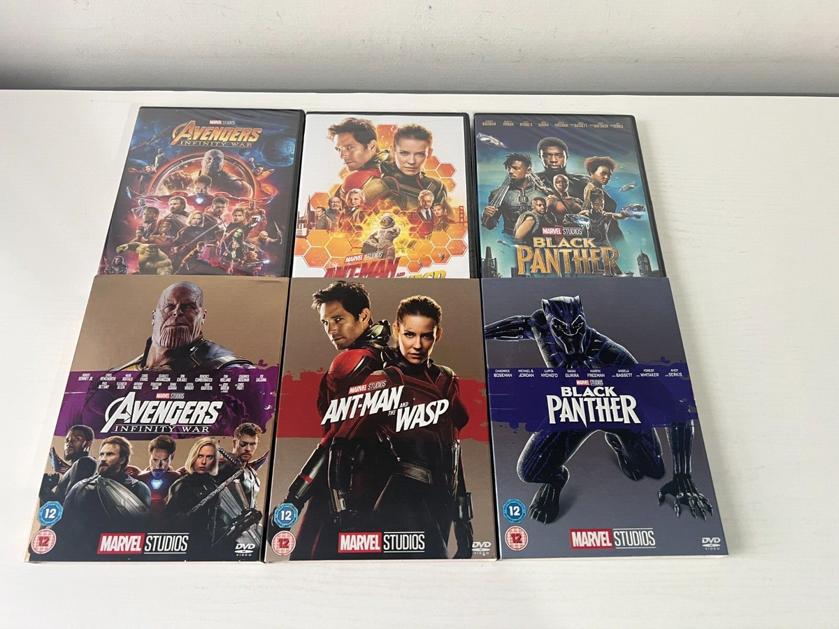 3 MARVEL DVD Black panther ,avengers antman& wasp SEALED WITH LTD