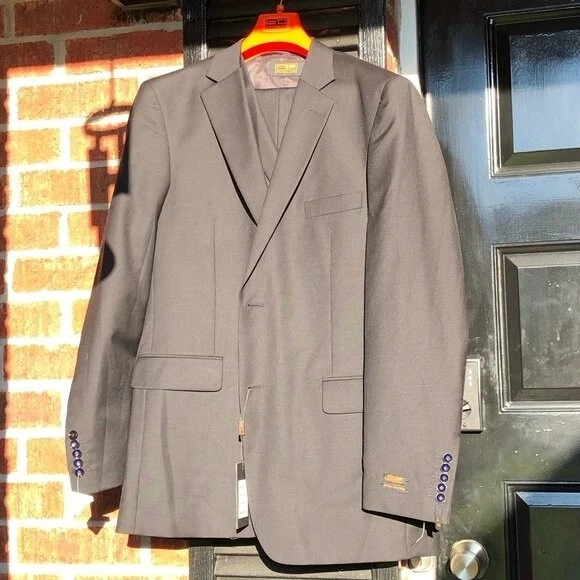 Traje Steven Land Angelo Hombre Clásico 3 Piezas Lana Negra 2 Botones 42/36L Foto 2 de 4