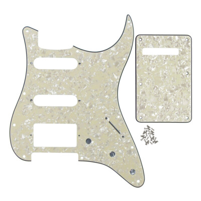 FLEOR HSS Pickguard Scratch BackPlate & Schrauben für ST Style 4Ply Creme Preal