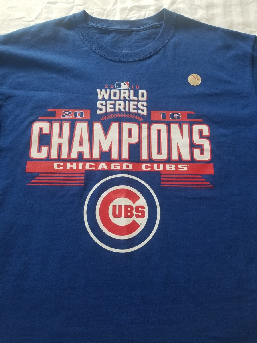 CHICAGO CUBS Shirt Jersey 2016 MLB World Series Champions T Shirt Mens Large