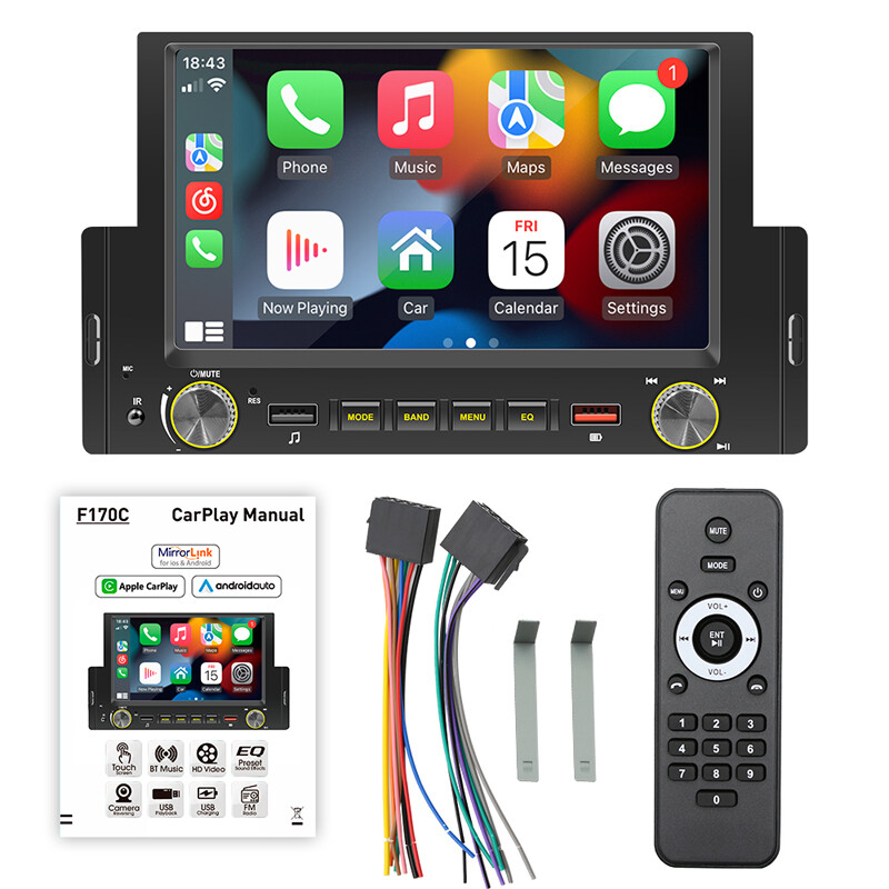 6.2" HD Touch Car MP5 Player Head Unit Carplay Stereo Radio FM USB AUX Dash Kit