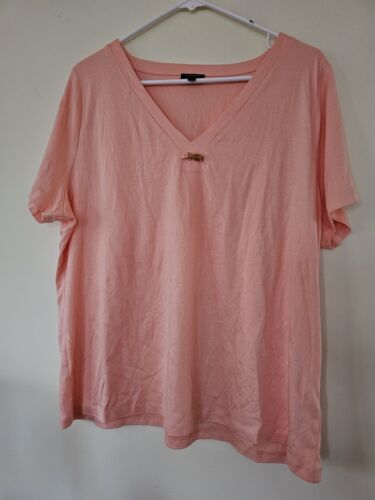 Talbots Women's Petite Short Sleeve T-Shirt Peach 