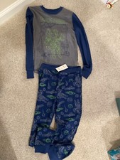 NWT Boys 2Piece Cuddl Duds Ling Sleeve Pajama Set Astronaut Size 10