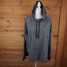 Tangerine Serene Heather Gray Hooded Pullover Sweatshirt Size Medium