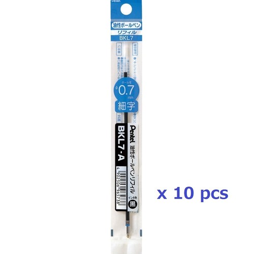 PENTEL BKL7 Refill 0.7mm Black ink For BK127 Ballpoint Pen10 pcs SET