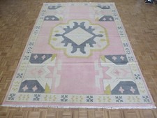 10 x 14 Hand Knotted Pink Geometric Turkish Oushak Oriental Rug G10895