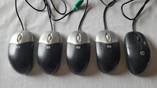 Lot of 5 used HP Mixed PS/2 Wired Optical Mouse w/ Scroll Wheel