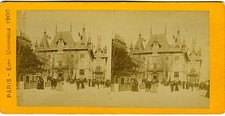 PHOTO vue stéréo PARIS EXPO UNIVERSELLE 1900, palais de la ville de Paris 