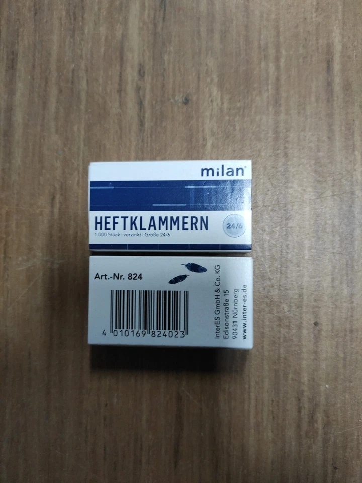 Milan Heftklammern 24/6 2x 1000 Stück verzinkt