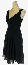 Express Dress Flare 2 A-Line Sleeveless 100% Silk Cocktail Black Basics Chiffon