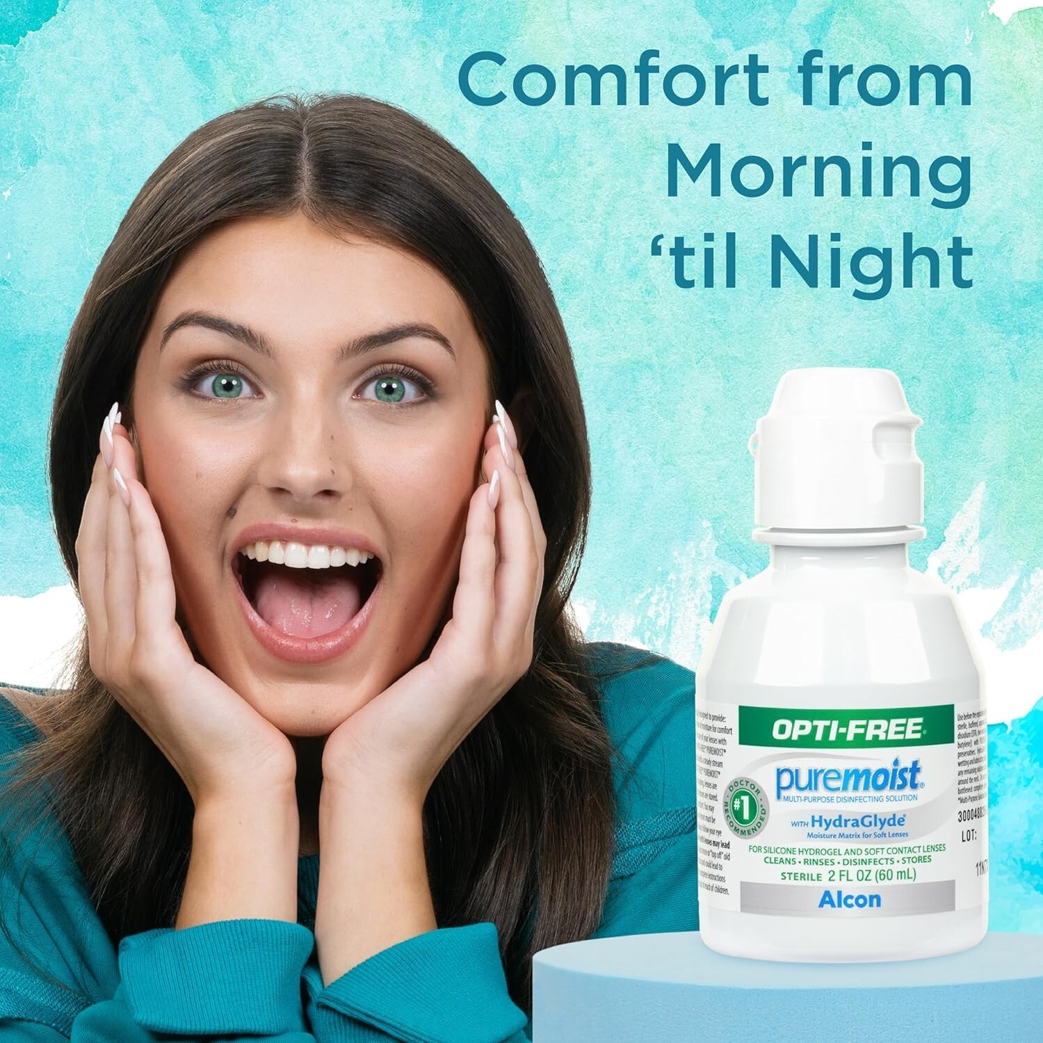 Opti-Free Puremoist Multi-Purpose Disinfecting Solution with Lens Case, (Packagi