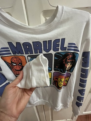 Vintage 90s Marvel All Star Crewneck Sweatshirt Kids Size Large XXL 18 White - Picture 7 of 12