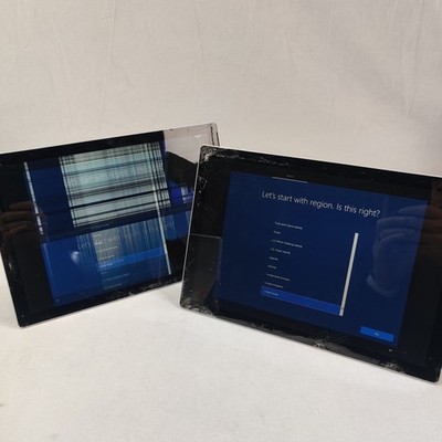 LOT OF 2 Microsoft Surface Pro 5 1807 i5-7300U 8 GB 256GB SSD CRACKED FOR PARTS 