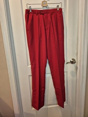 Men's Dark Red Costume Dress Pants Size S Cosplay Halloween Joker Costume Agent - Image 1 of 4