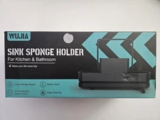 Black Sink Caddy with Sponge Holder For Kitchen and Bathroom 