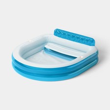 Family Lounger Pool with Bench Pool Lounger - Sun Squad Blue