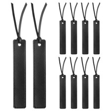 10 Stück Lesezeichen personalisierte handgefertigte Leder-Lesezeichen, schwarz