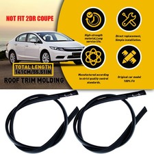 Pair New Roof Black Trim Molding Kit Fit For Honda Civic 2012-2015 4-door Sedan