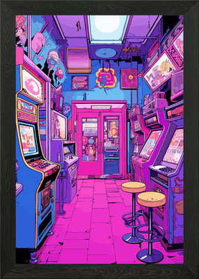 Lofi Rosa Retro Gerahmtes Wandbild Poster Leinwanddruck Bild