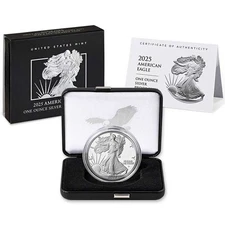 2025-W Proof $1 American Silver Eagle Box, OGP & COA