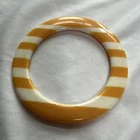 Bakelite Striped Orange White Bangle Bracelet Vintage Retro Jewelry Collectible