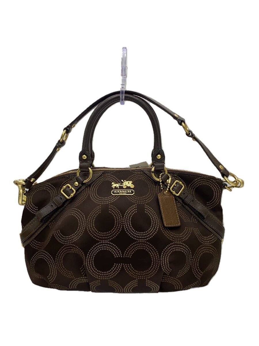 Coach Brown All-Over Pattern Shoulder Bag 7cm Depth 19cm Height Pre-Owned