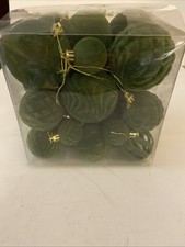 36 PCS Green Velvet Christmas Ornaments Set Flocked Balls Ornaments Shatterproof