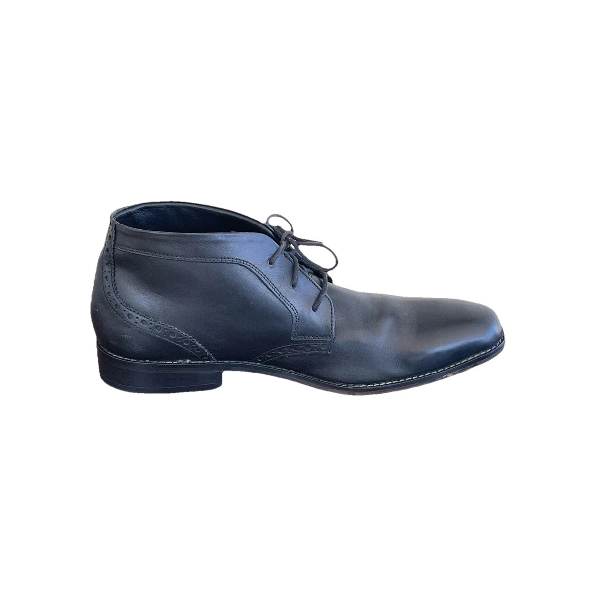 Florsheim Men\'s Chukka Ankle Boots Size 10.5 D Blue Suede Black Laces Hand Made 43JF_41_FLORSHEIM_COGNAC_MAIN main image 4