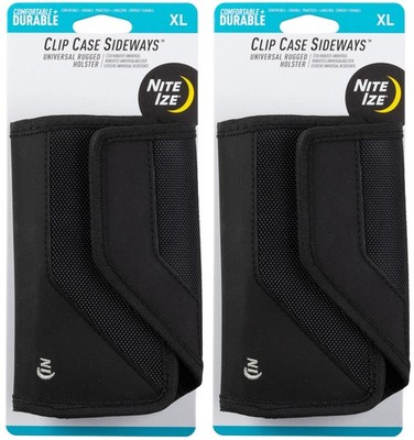 Nite Ize Clip Case Sideways Universal Rugged Holster, XL - Black (2-Pack)