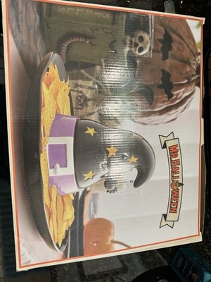 Mr. Christmas Halloween Witch Hat LED Timer Battery Chip & Dip Server 12in