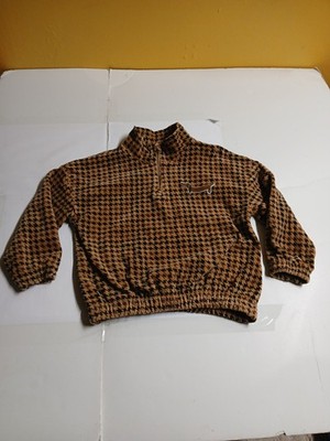 Mini rodini brown velour 1/4 zip jacket 5 - 7 years girls organic cotton