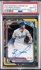 2024 BOWMAN CHROME SAPPHIRE ED PROSPECTS AUTO GOLD THAYRON LIRANZO 49/50 PSA 10