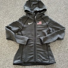 Nike Pro Elite Jacket Womens XS Team USA Gray Full Zip Woven Track  Field