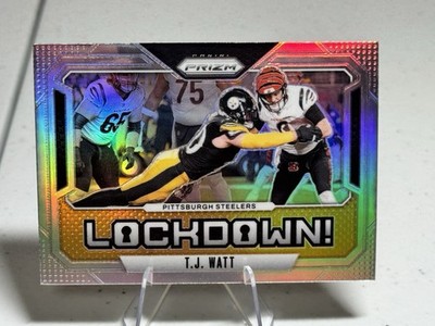 2024 Panini Prizm Lockdown T.J. Watt Silver Prizm HOLO #10 Steelers