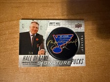 2019-20 Upper Deck Trilogy - Brett Hull - Signature Pucks Gold Auto #d 2/8