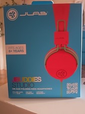 JLab JBuddies Studio Kids On-Ear Headphones Peach Volume Safe 85dB NEW