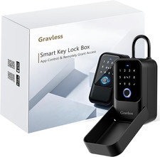 Smart Key Lock Box with Fingerprint Code, Waterproof, 5 Unlock Methods