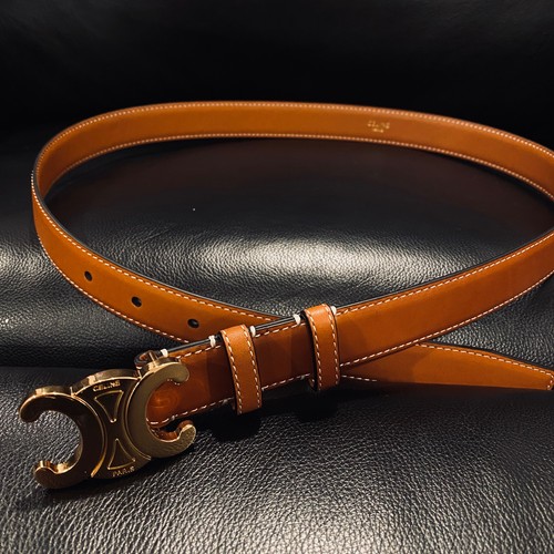 Authentic Celine Medium Triomphe Brown Belt Size 85cm