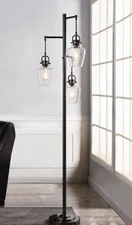 Stylecraft Basia 3-Light Floor Lamp, 3 Classically Shaped Lantern Styled Lights