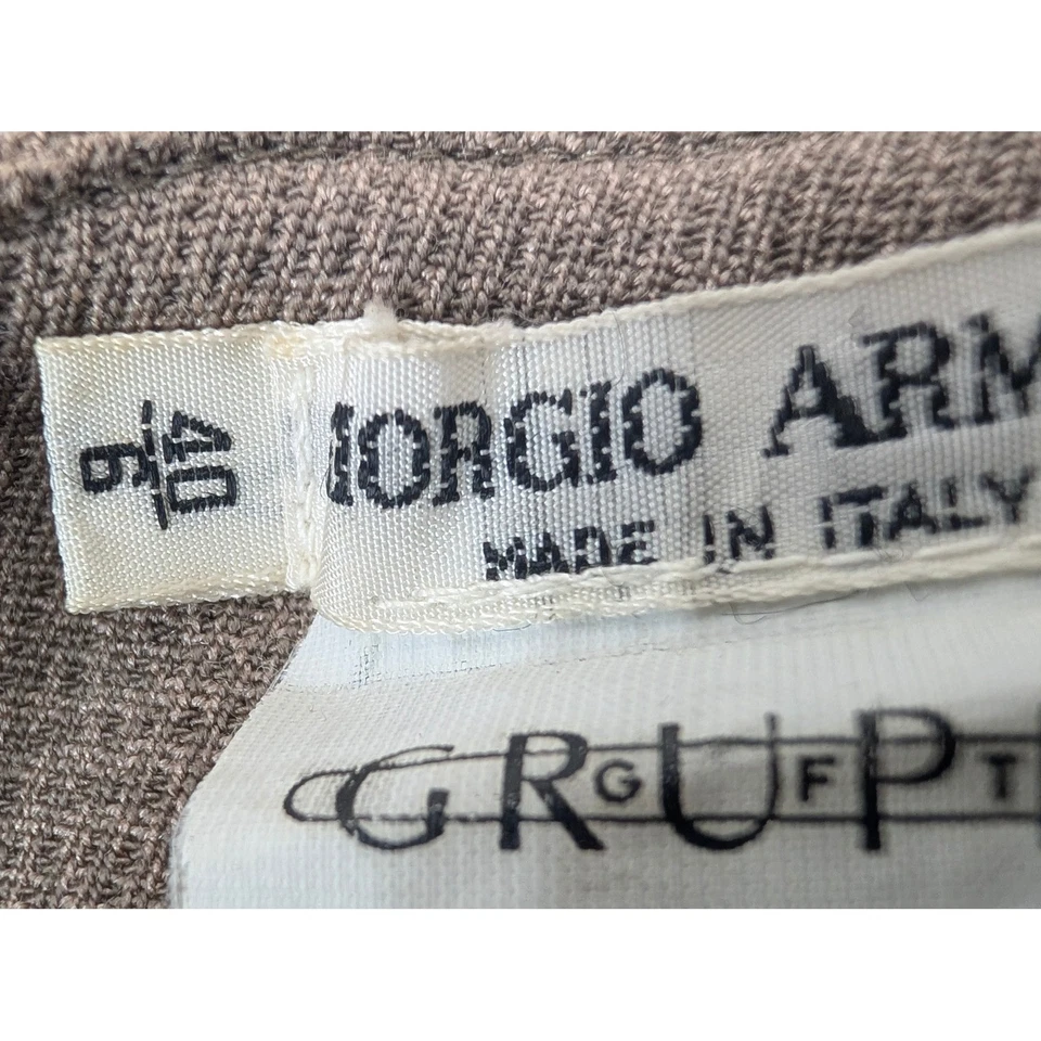 Pantalones plisados de tiro alto vintage Giorgio Armani lana seda beige Italia para mujer 6 Foto 2 de 4