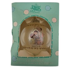 Precious Moments 1988 Peace To All Glass Ball Ornament Enesco 492248