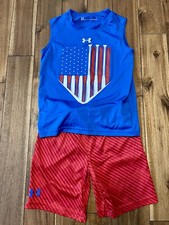 Boys Under Armour Baseball Outfit Tank Shorts Size 6