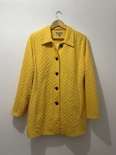 Queenspark | Chevron Longline Blazer | Mustard Yellow | Size 14