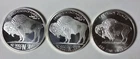 Lot Of 3 1 Ounce Silver Rounds .999 Pure Silver Buffalo Design See Pictures