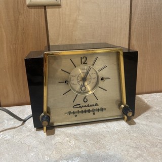 Vintage Capehart GE Artdeco Tube Radio Bakelite Clock Alarm 50's Atomic Eames