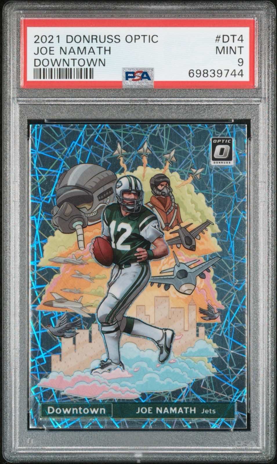 2021 Donruss Optic Joe Namath Downtown! SSP #DT-4 Jets PSA 9