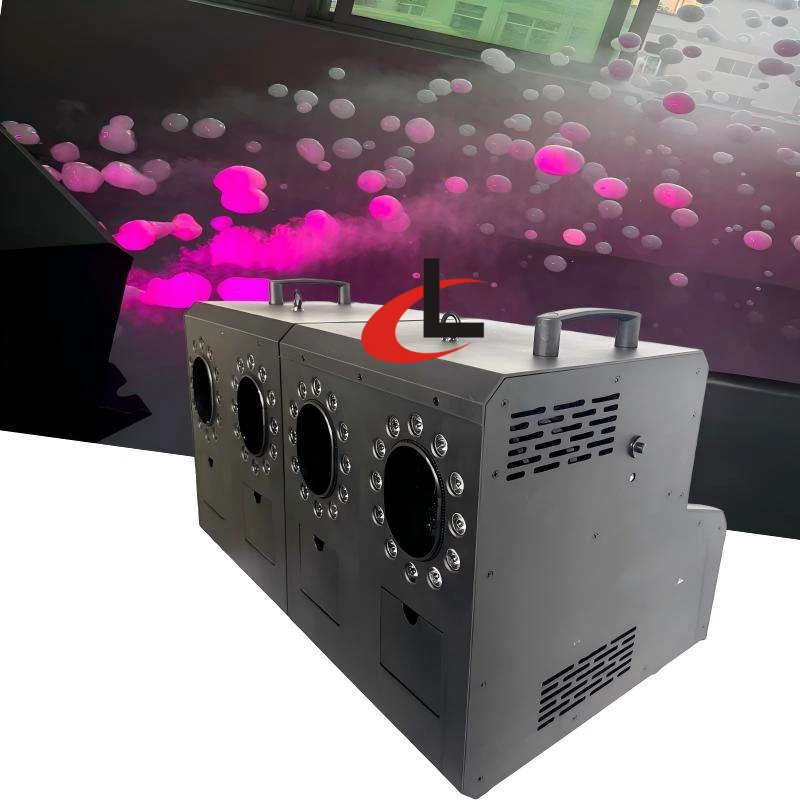 RGBW 4-Wheel 1500W Automatic Bubble Fog Machine Wedding Smoke Bubble Machine - Image 4 of 4