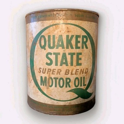 Vintage 1 gal. Quaker State Super Blend Motor Oil Can - EMPTY 